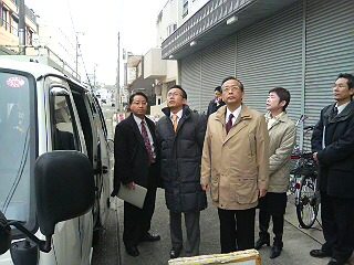 谷口総務副大臣と共に愛知県名古屋市内での地デジに関する調査を視察