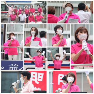 女性局街頭。公明党愛知県本部は、約半数が女性議員
